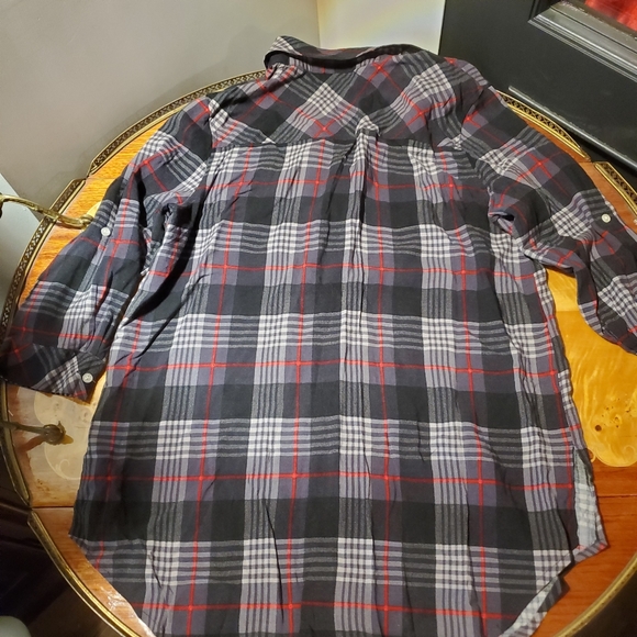 Rebel Sugar Dark Plaid Button Down - Picture 4 of 4